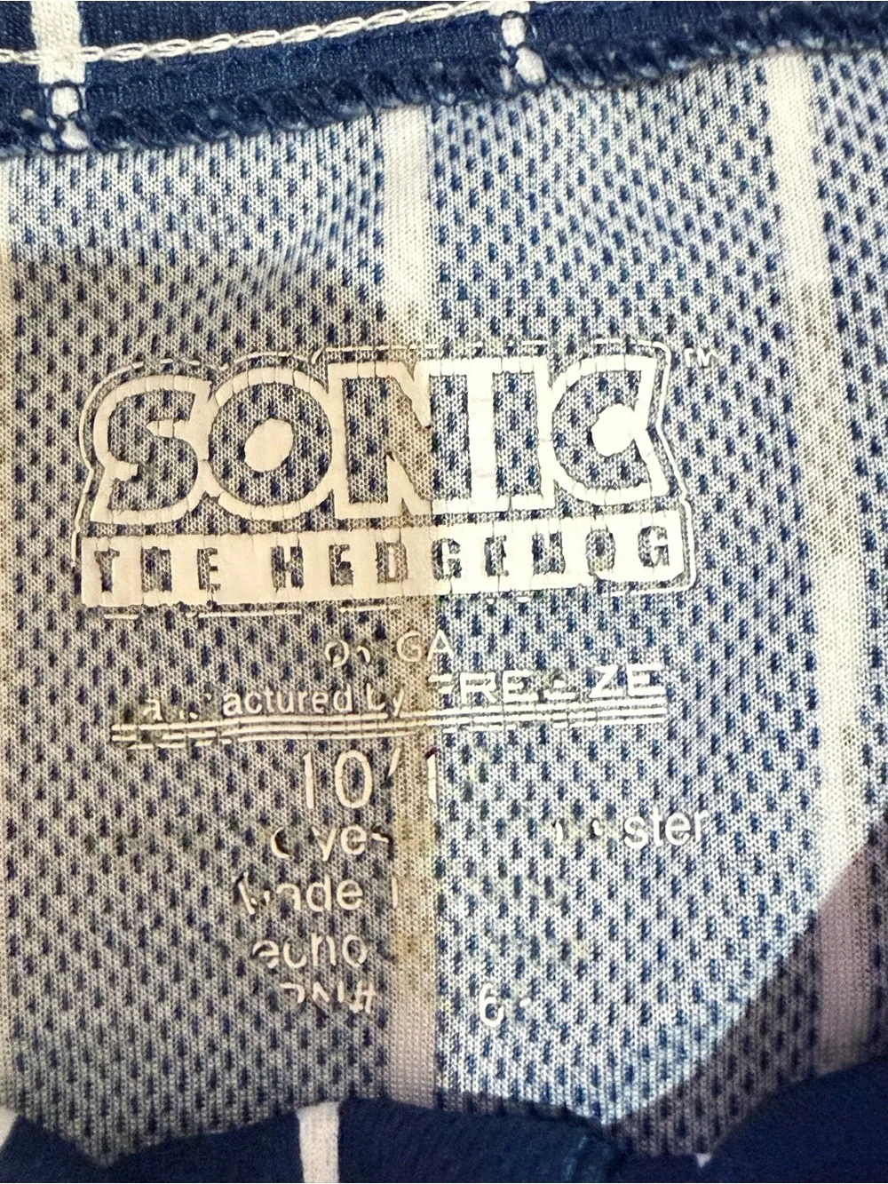 Sonic The Hedgehog Navy Pinstripe Kids Baseball Tee